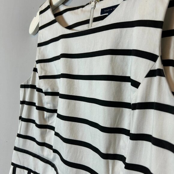 Tommy Hilfiger Women's Blue and White Striped Sleeveless Shift Dress - Picture 3 of 8